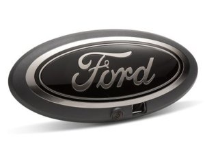Ford Super Duty Emblem Kit - Front + Rear - Ford Racing - Oval Emblem w/Camera, Smoked Chrome - Black - `20-`22
